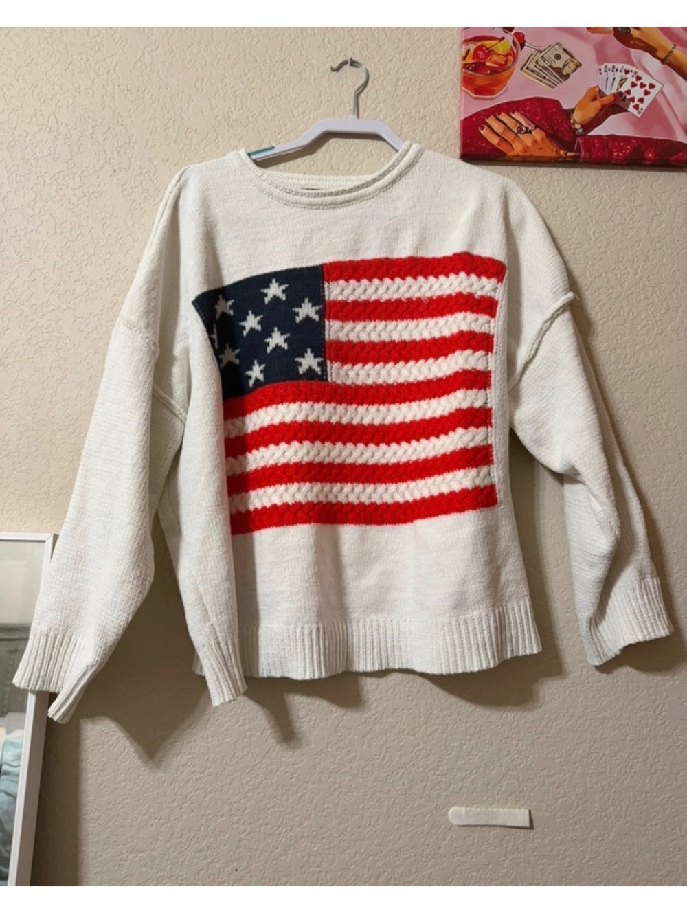American flag sweater L